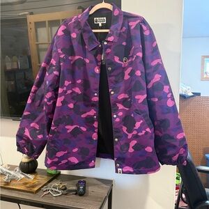 Bape Pink Purple Camo Coach Jacket